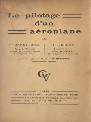 cover image of Le pilotage d'un aéroplane